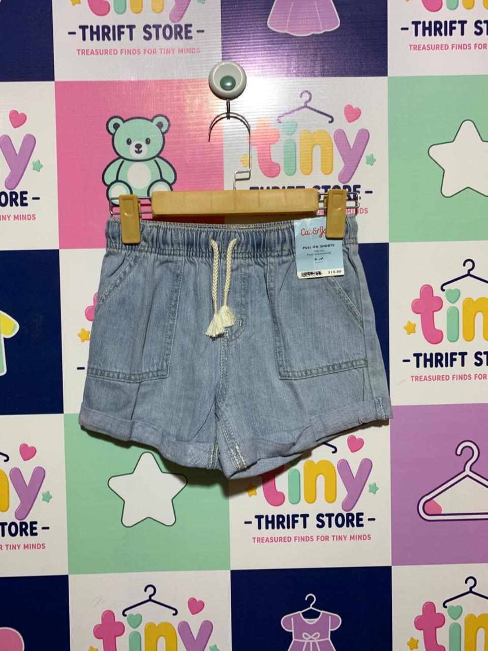 Cat & Jack Girls Light Wash High-Rise Denim Pull-On Shorts - Size Estimated Age 8 Years AB1