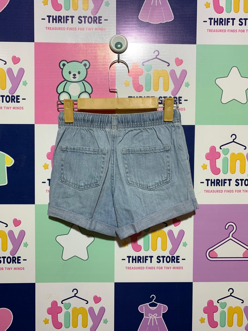 Cat & Jack Girls Light Wash High-Rise Denim Pull-On Shorts - Size Estimated Age 8 Years AB1
