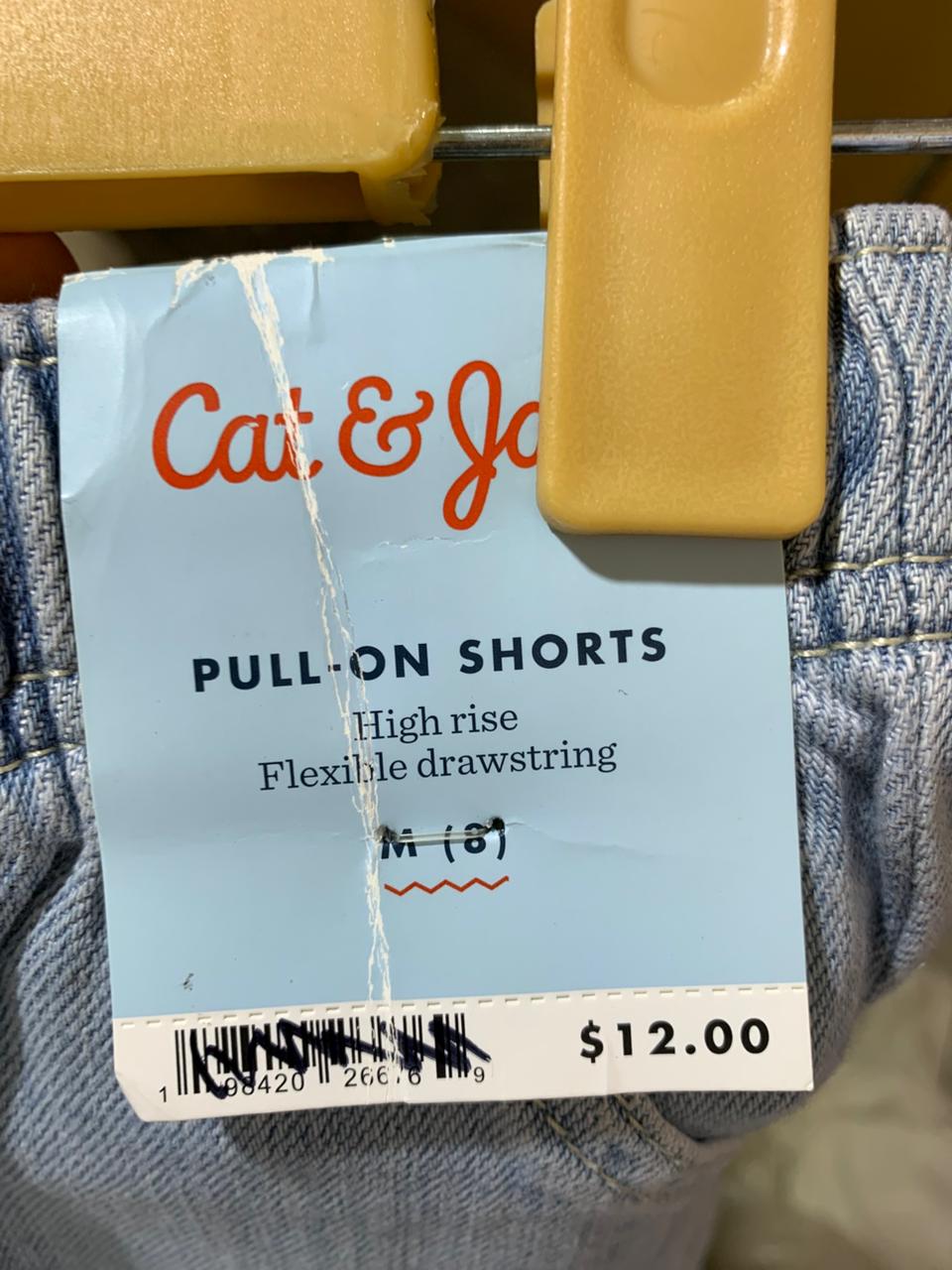 Cat & Jack Girls Light Wash High-Rise Denim Pull-On Shorts - Size Estimated Age 8 Years AB1