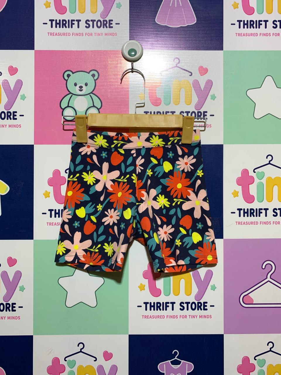 Member's Mark Girls Navy Floral "Cartwheel" Bike Shorts - Size Estimated Age 7-8 Years AB1