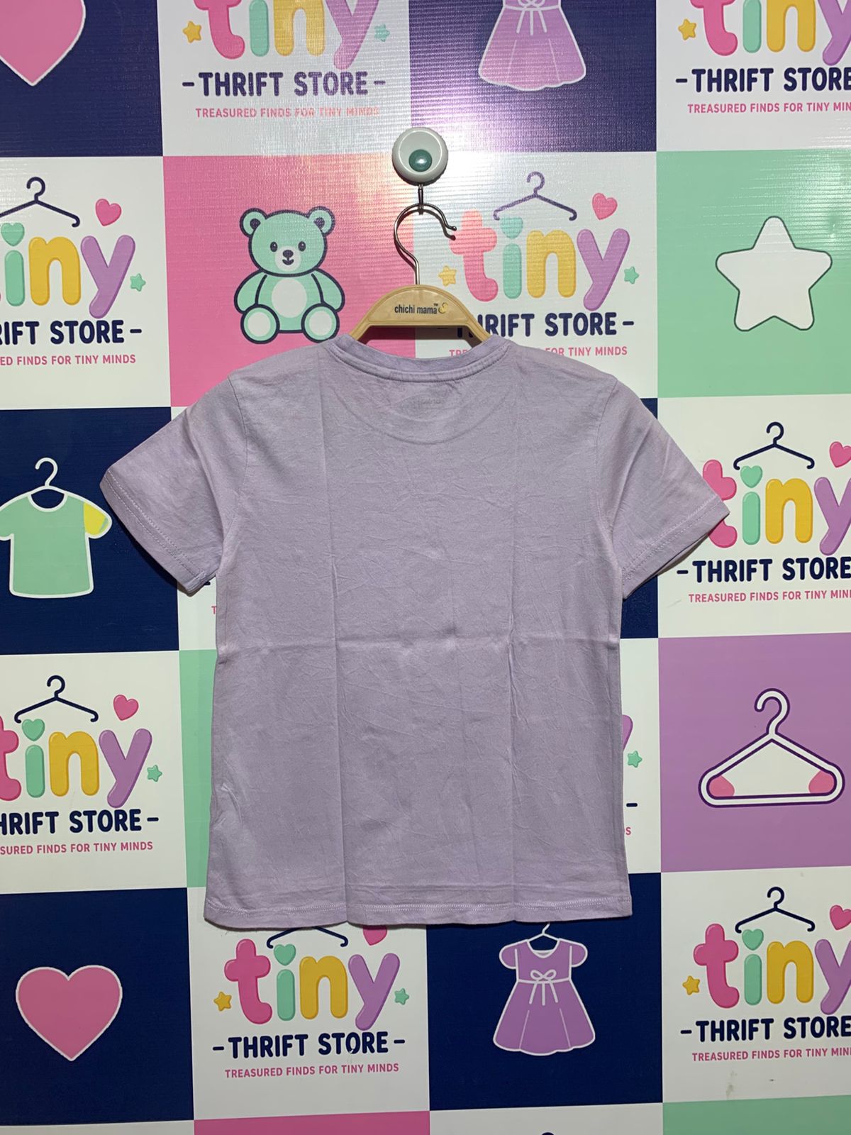 Anko Girls Lilac Floral Sequin Graphic Tee - Size Estimated Age 7Y AB1