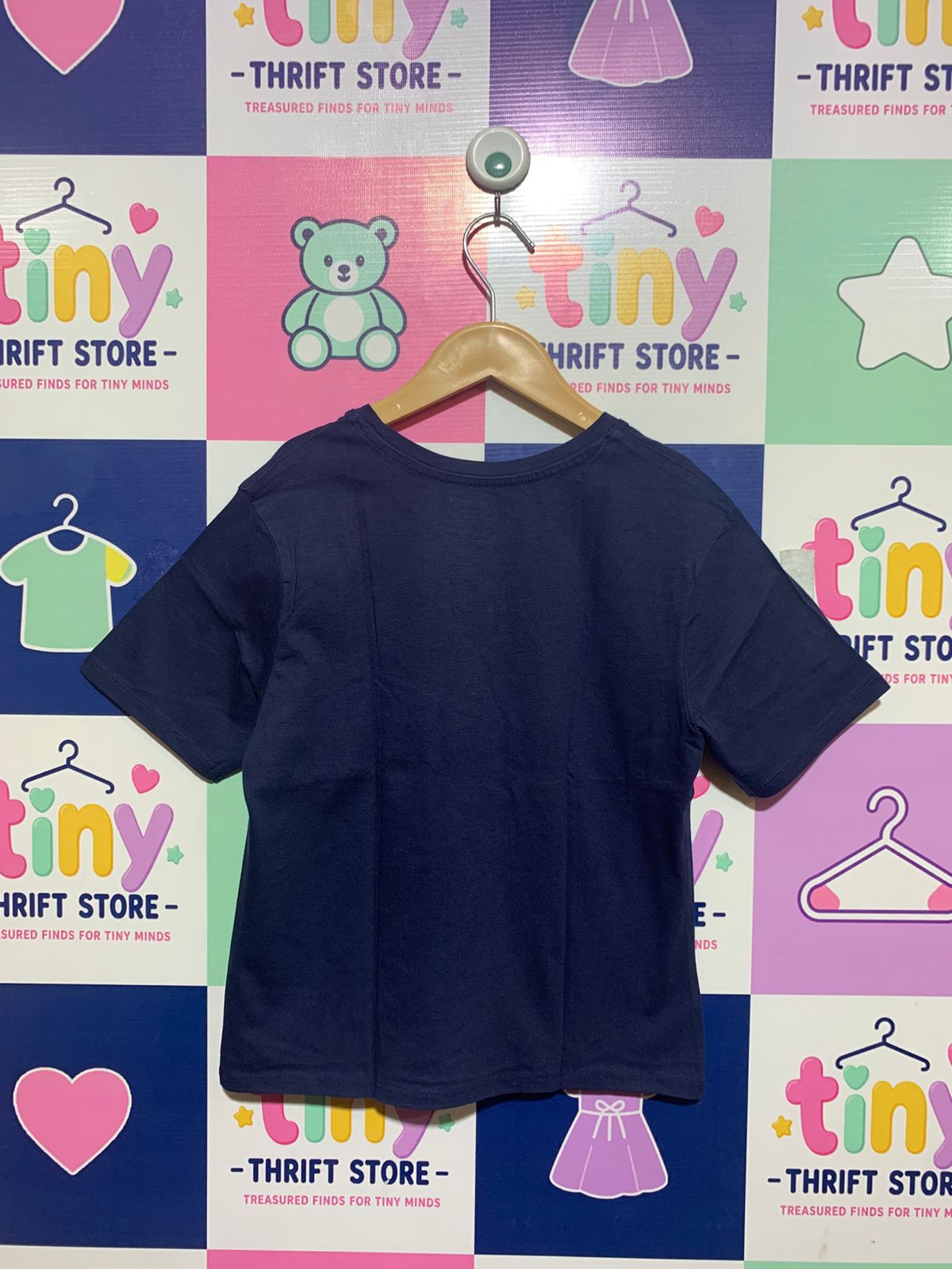 George Girls Navy "Scribble Hearts" Graphic Tee - Size Estimated Age 7-8 Years AB1