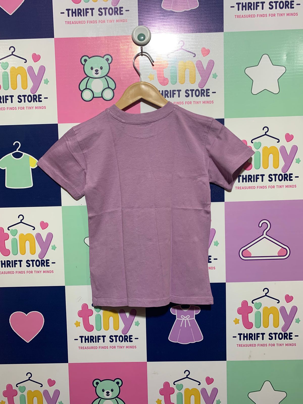 Mini Mango Girls Lavender "Celestial Sun & Moon" Graphic Tee - Size Estimated Age 7 Years AB1