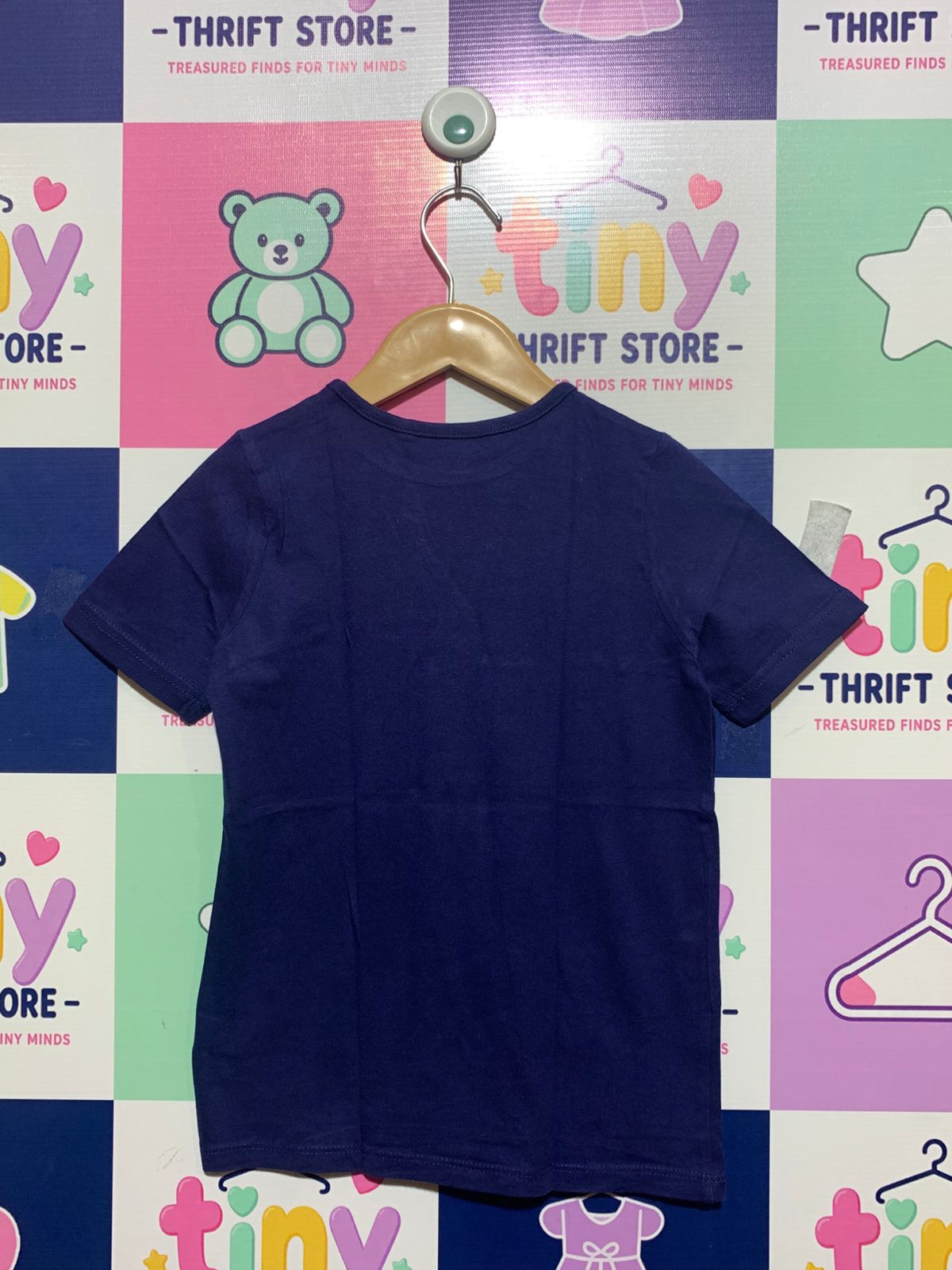 Sinsay Girls Navy Blue "Always Believe in Unicorns" Graphic Tee - Size Estimated Age 6-7 Years AB1