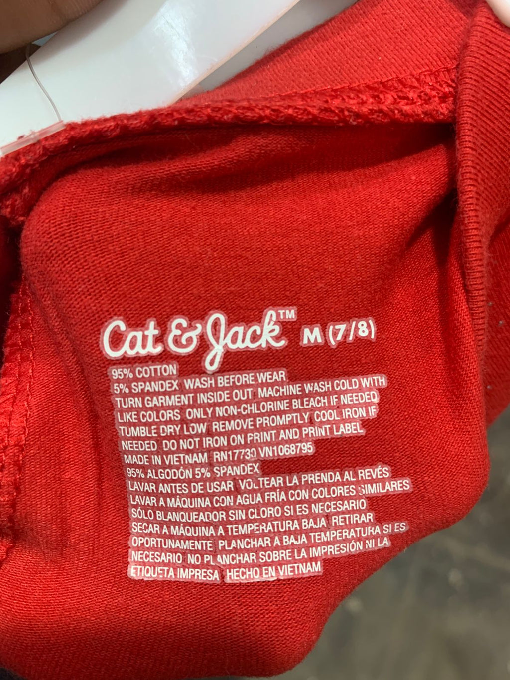 Cat & Jack Girls Sparkly Red Festive Leggings - Size M (7/8) Estimated Age 7-8 Years AB1