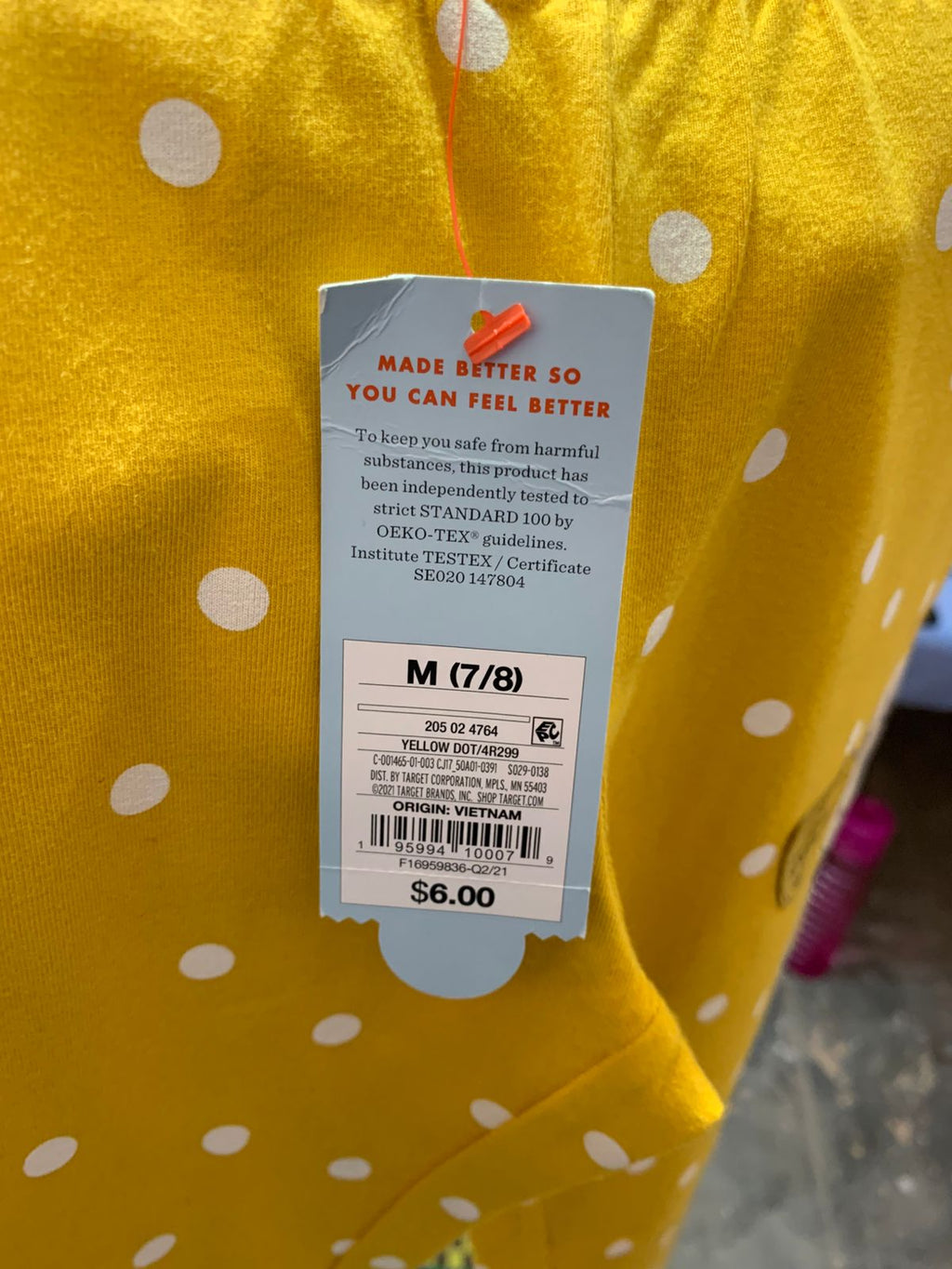Cat & Jack Girls Mustard Yellow Polka Dot "Tough Cotton" Leggings - Size M (7/8) Estimated Age 7-8 Years AB1