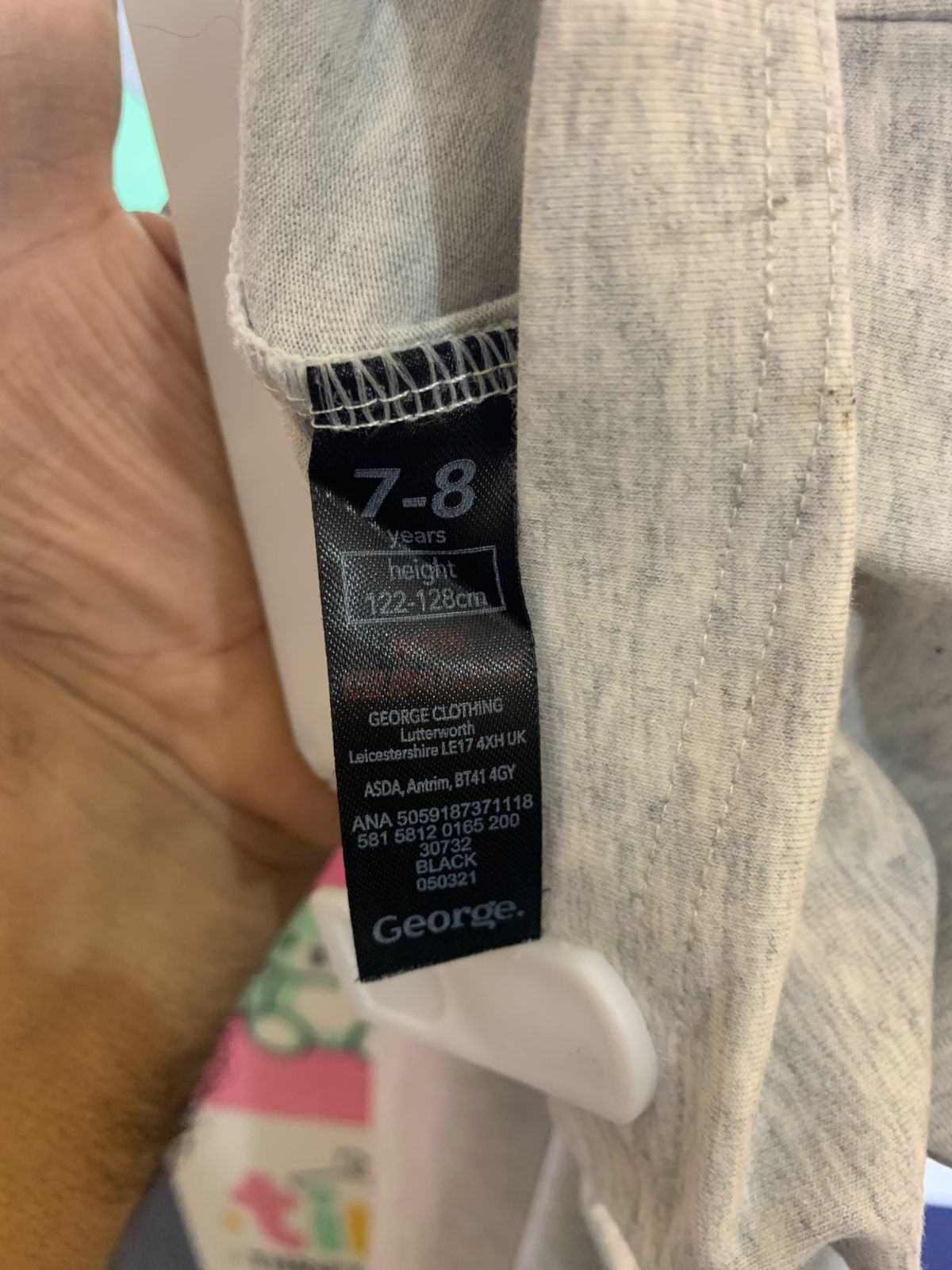 George Girls Classic Heather Grey Soft Stretch Leggings - Size 7-8 Years (122-128 cm) AB1