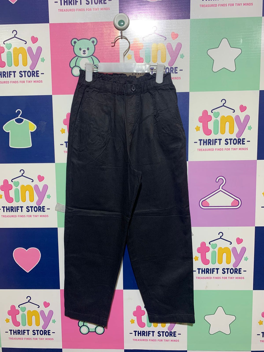 UNIQLO Kids Black Relaxed Fit Tapered Easy Pants – Size Estimated Age 7-9 Years AB1
