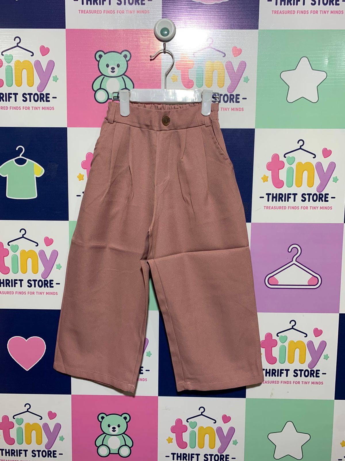 Pink151 Girls Dusty Rose Wide-Leg Culottes – Size Estimated Age 8-10 Years AB1