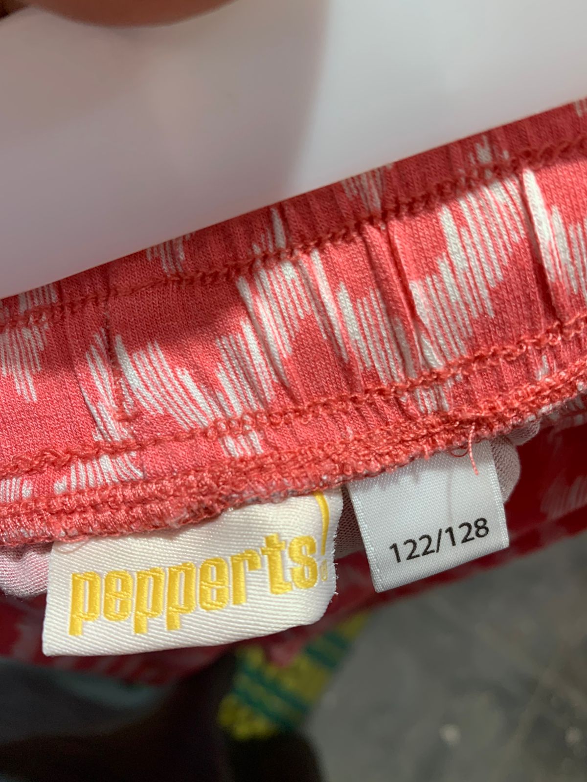 Pepperts! Kids Coral & White Chevron Print Joggers - Size Estimated Age 7-8 Years AB1