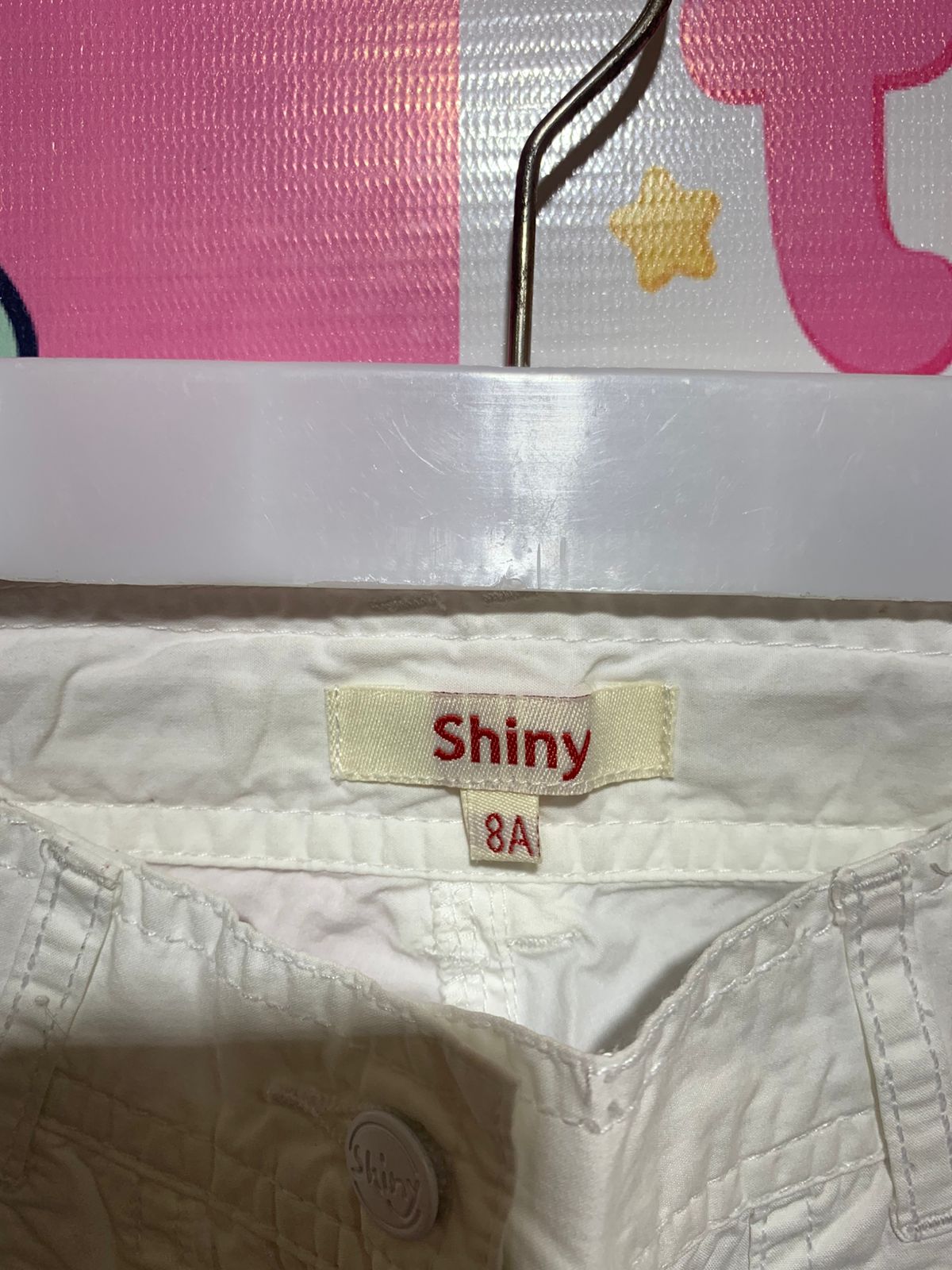 Shiny Girls Pure White Wide-Leg Cargo Trousers - Size Estimated Age 8 Years AB1