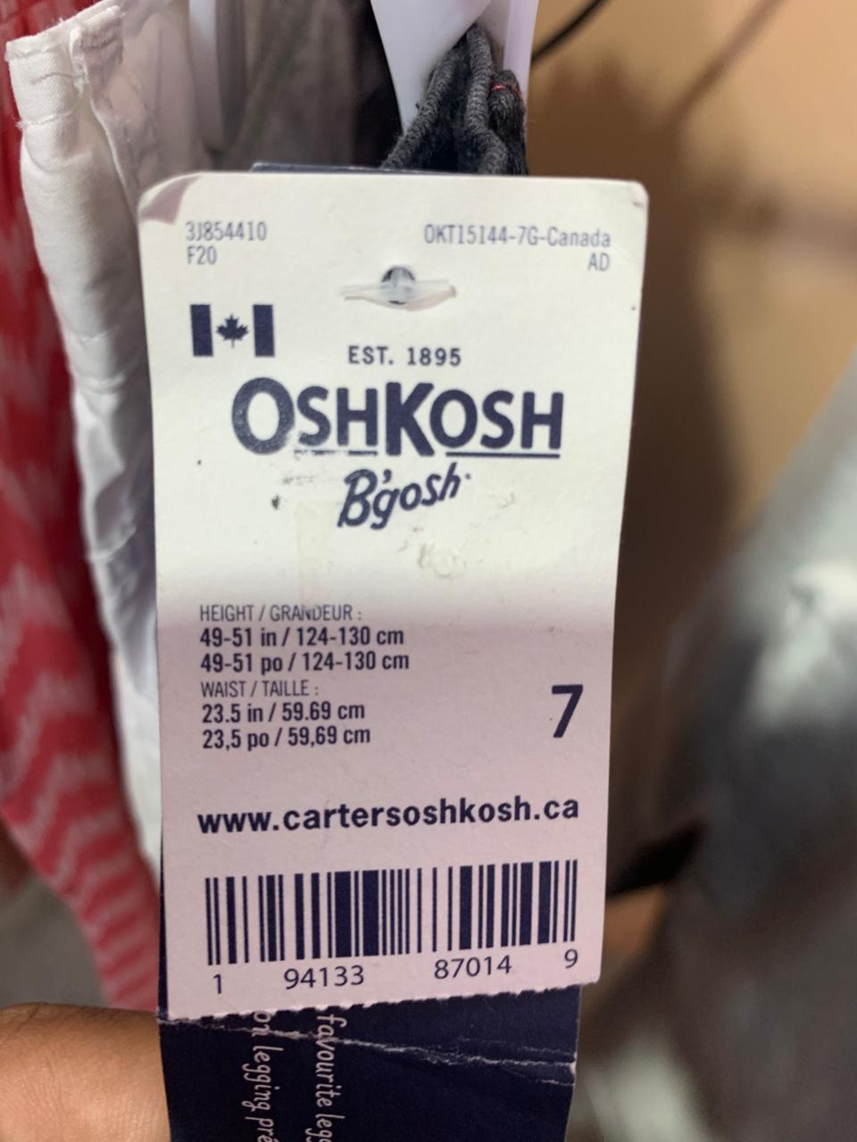 OshKosh B'gosh Girls Washed Black Slim Fit Button-Front Jeggings - Size Estimated Age 7 Years AB1