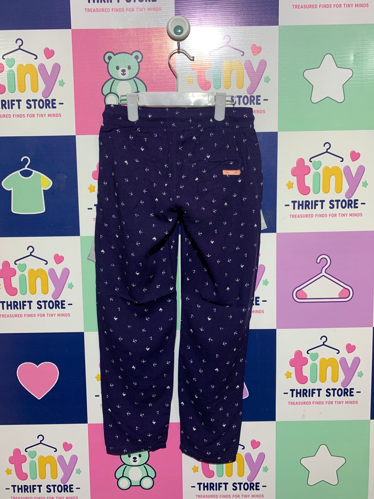 Petrol Industries Girls Navy Blue Nautical Print Jogger Pants - Size 128 (7-8 Years) AB1