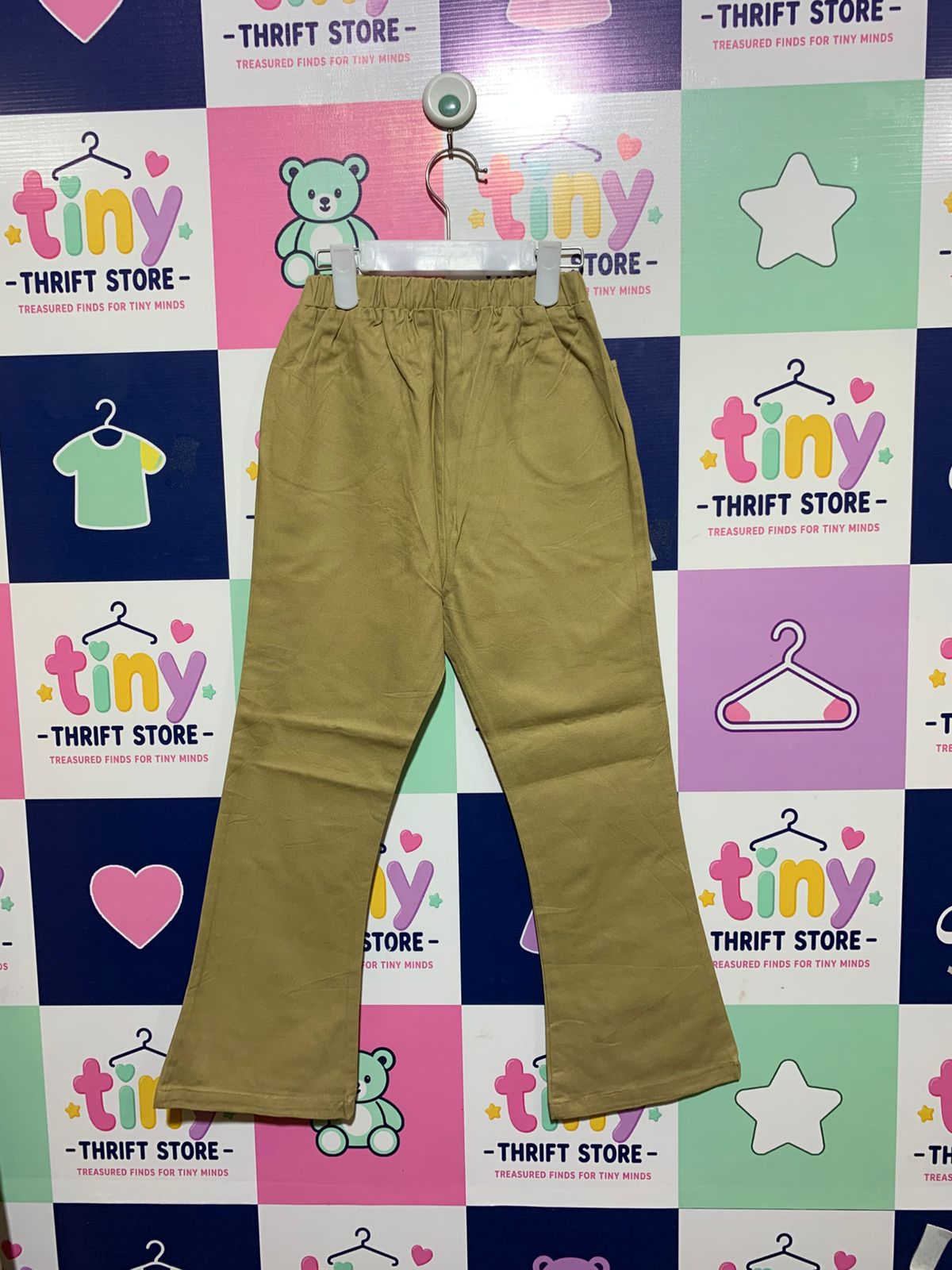 Bee des Bee Kids Khaki Wide-Leg Cotton Trousers - Size 130 AB1