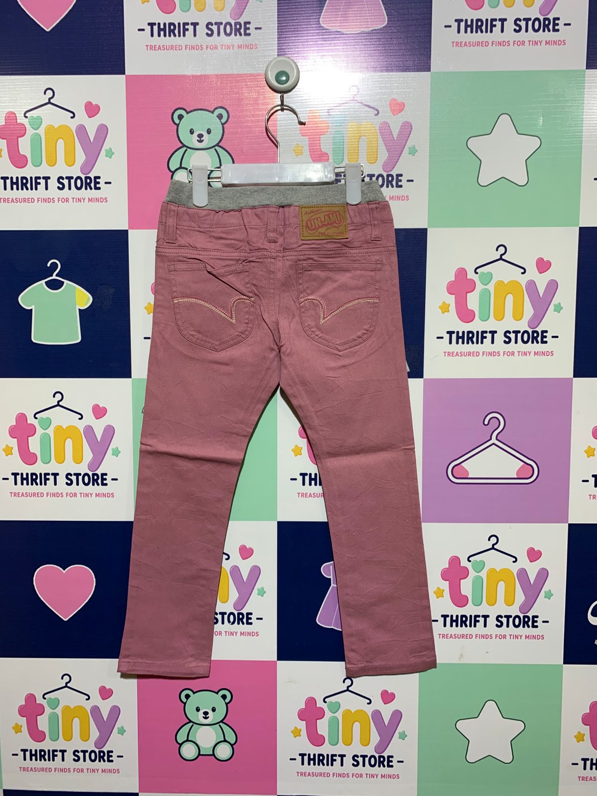 UN-AMI Kids Dusty Rose Slim-Fit Stretch Chinos - Size 120 Estimated Age 6-7Y AB1