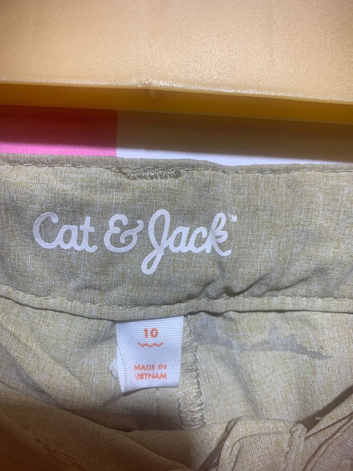 Cat & Jack Boys Khaki "Everyday Active" Performance Chino Shorts - Size Estimated Age 10 Years AB1