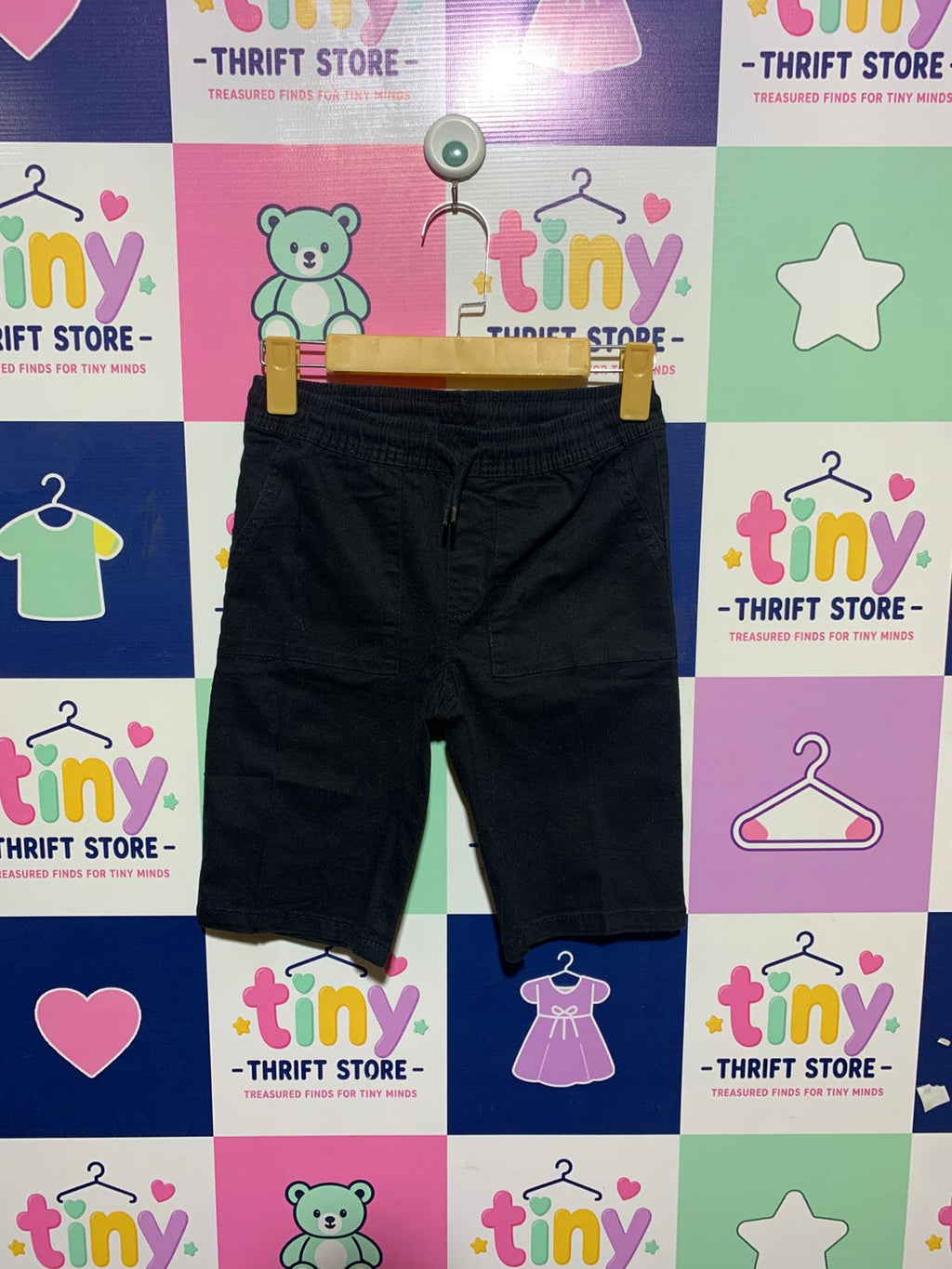 Destination Boys Classic Black Canvas Deck Shorts - Size Estimated Age 9 Years AB1