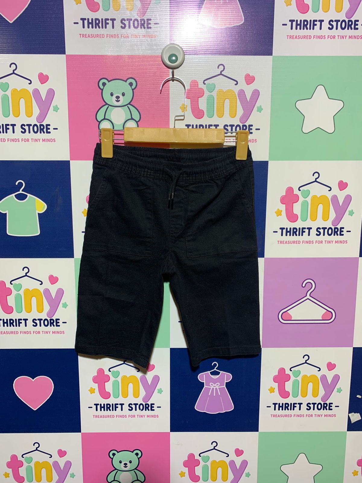 Destination Boys Classic Black Canvas Deck Shorts - Size Estimated Age 9 Years AB1