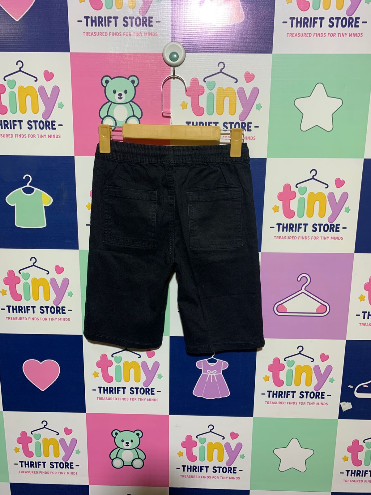 Destination Boys Classic Black Canvas Deck Shorts - Size Estimated Age 9 Years AB1