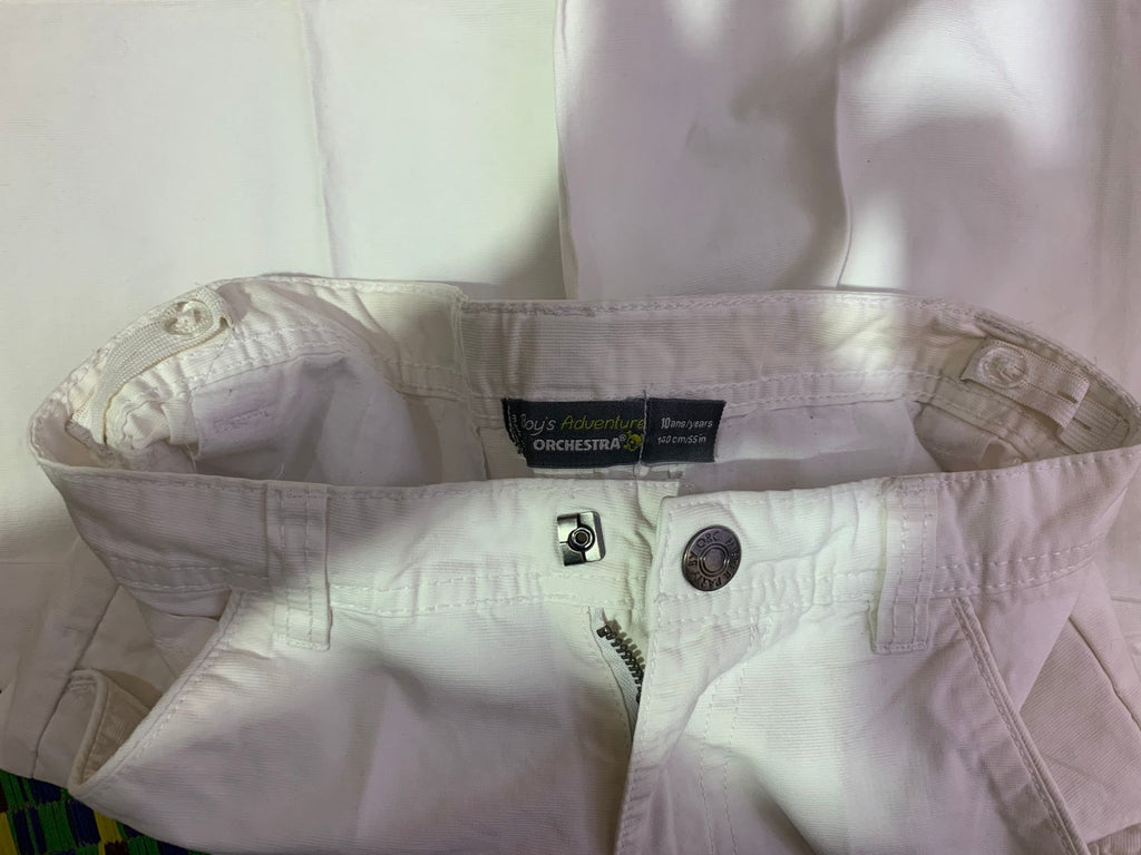 Orchestra Boys Pristine White "Summer Explorer" Fine Corduroy Shorts - Size Estimated Age 10 Years AB1