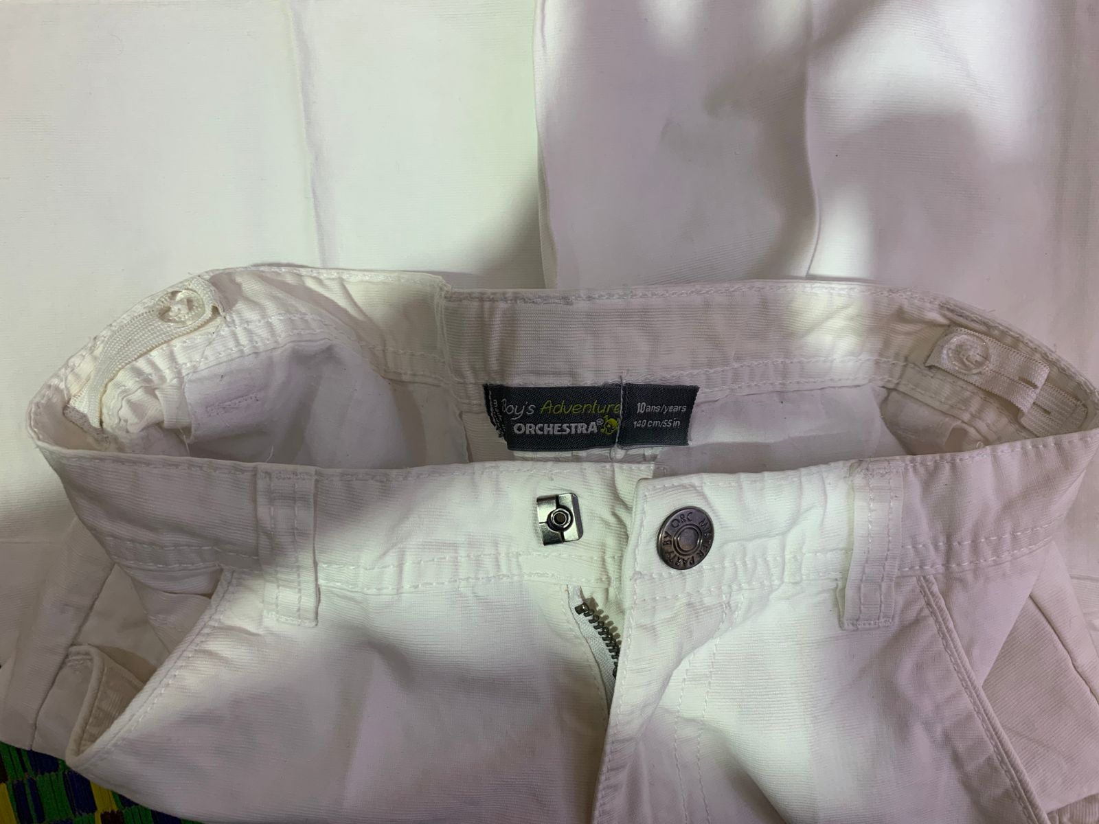 Orchestra Boys Pristine White "Summer Explorer" Fine Corduroy Shorts - Size Estimated Age 10 Years AB1