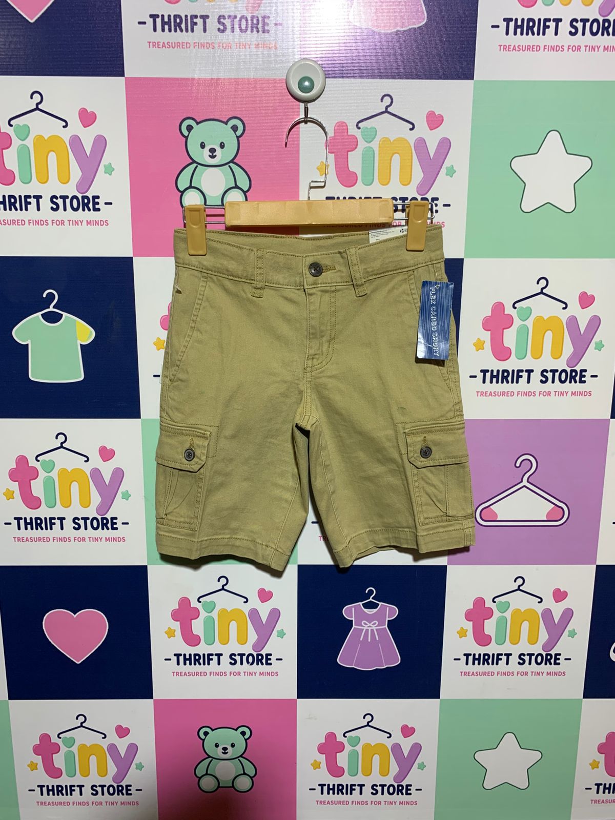 Arizona Jean Co. Boys "Safari Khaki" Flex Cargo Shorts - Size Estimated Age 10 Years AB1