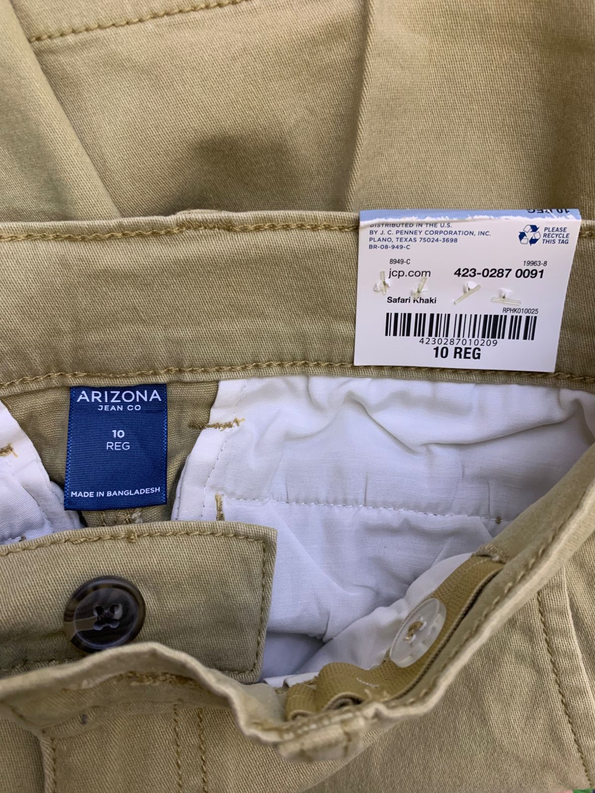 Arizona Jean Co. Boys "Safari Khaki" Flex Cargo Shorts - Size Estimated Age 10 Years AB1