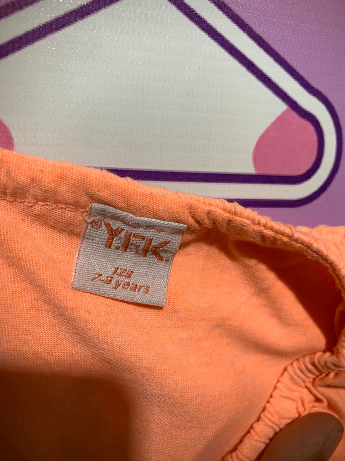 Y.F.K. Girls Peach Ruffled Off-the-Shoulder Romper - Size Estimated Age 7-8 Years AB1