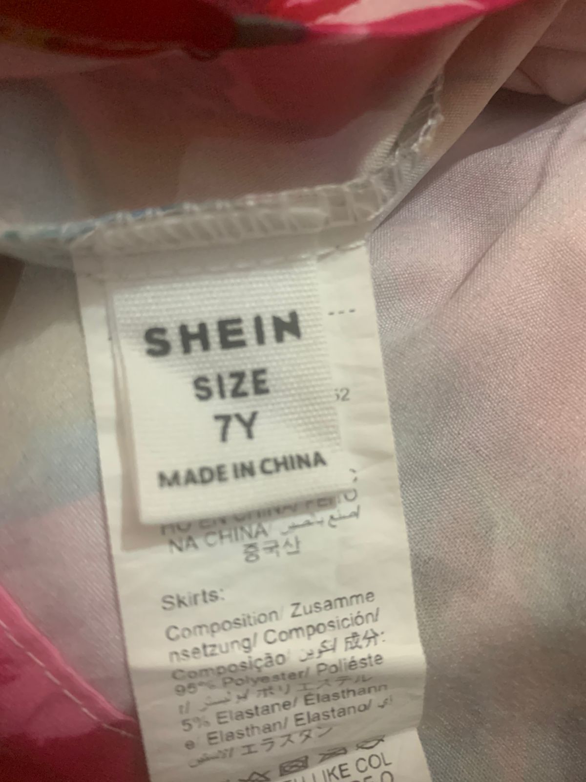 SHEIN Girls Vibrant Multi-Color Floral Tiered Maxi Skirt - Size Estimated Age 7 Years AB1