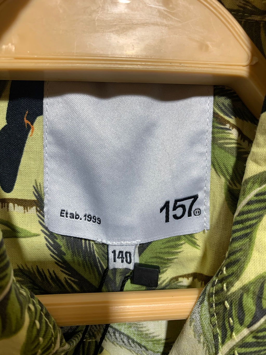 Lager 157 Boys Lime Green Tropical Toucan & Palm Print Short Sleeve Shirt - Size Estimated Age 10 Years AB1