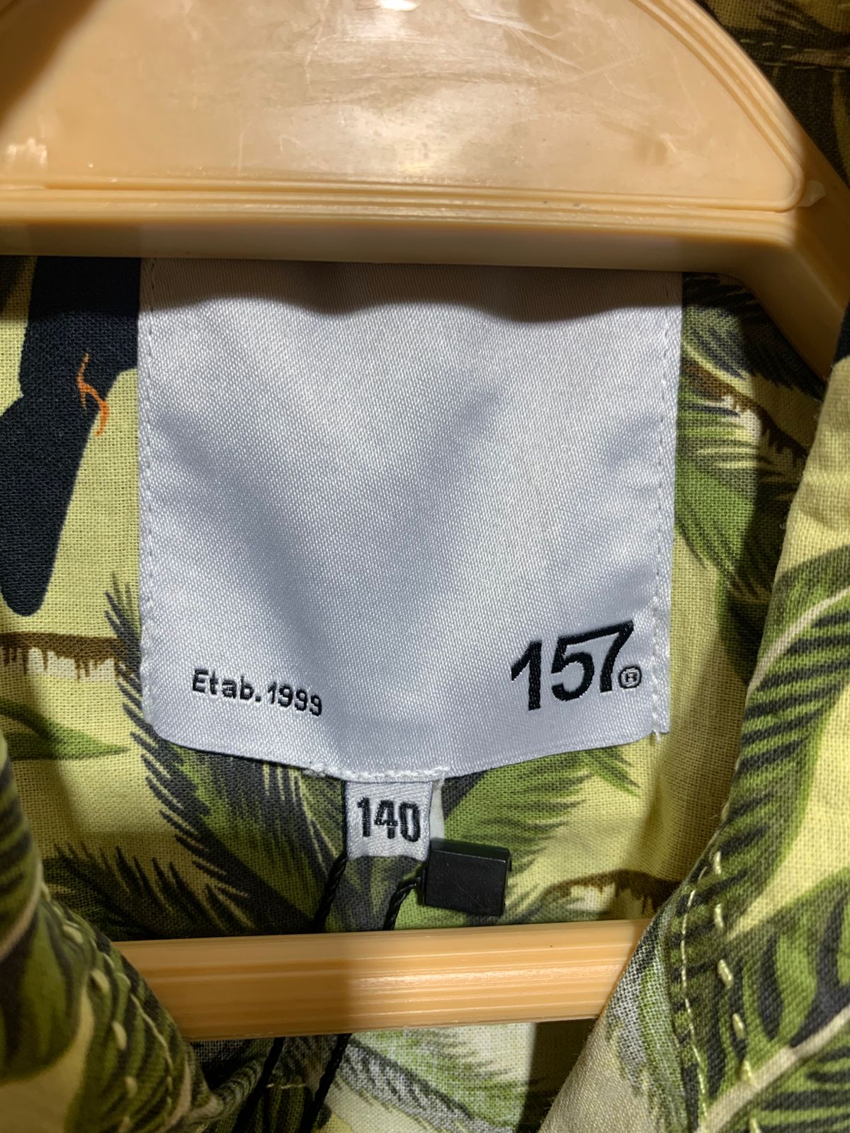 Lager 157 Boys Lime Green Tropical Toucan & Palm Print Short Sleeve Shirt - Size Estimated Age 10 Years AB1