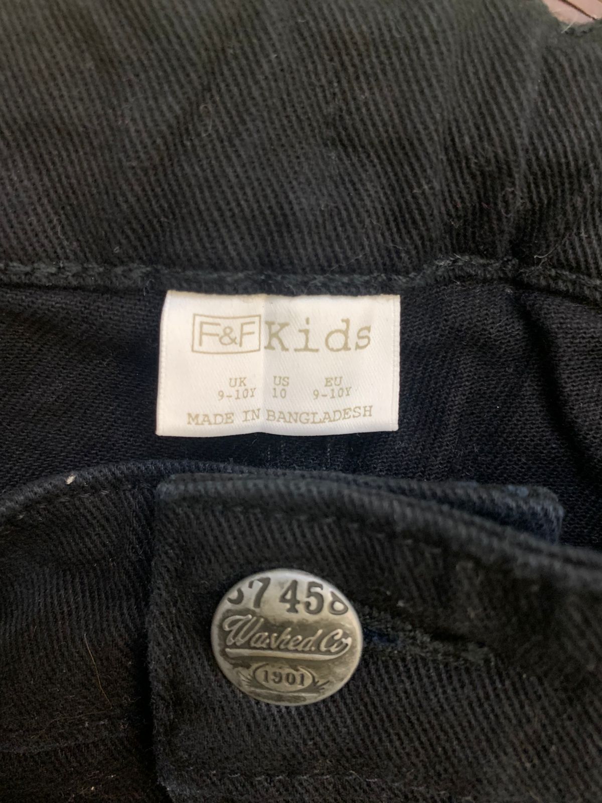 F&F Kids Boys Classic Black Denim Cut-Off Shorts - Size Estimated Age 9-10 Years AB1