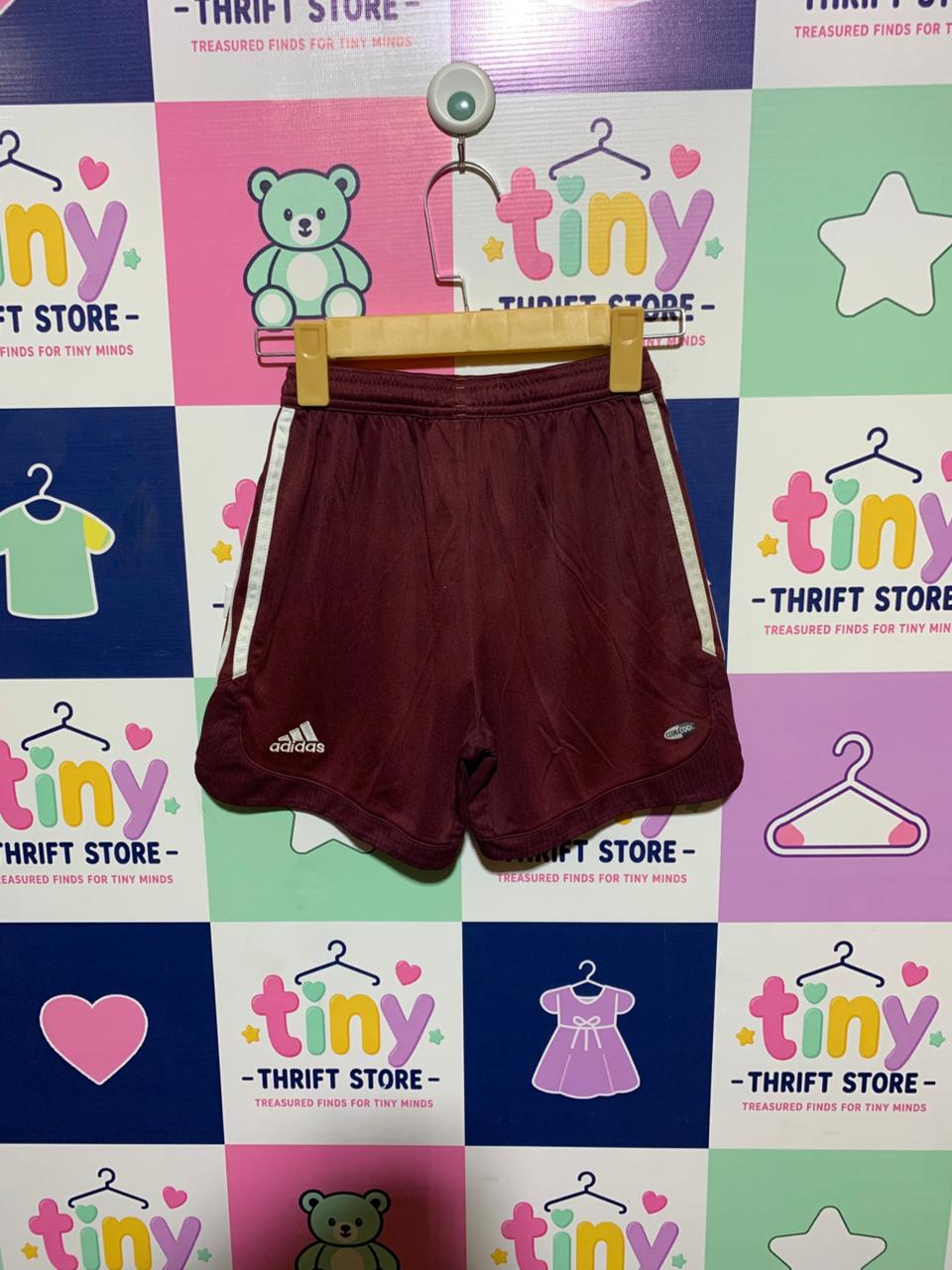 Adidas Boys Maroon FC Bayern Munich ClimaCool Athletic Shorts - Size Estimated Age 9-10Y AB1