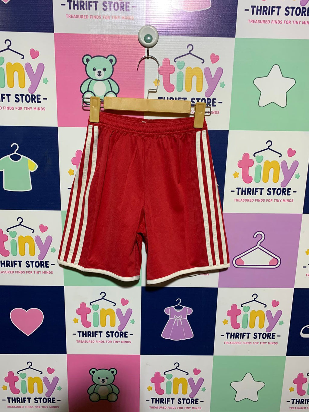Adidas Boys Vibrant Red ClimaCool Athletic Shorts - Size Estimated Age 9-10Y AB1