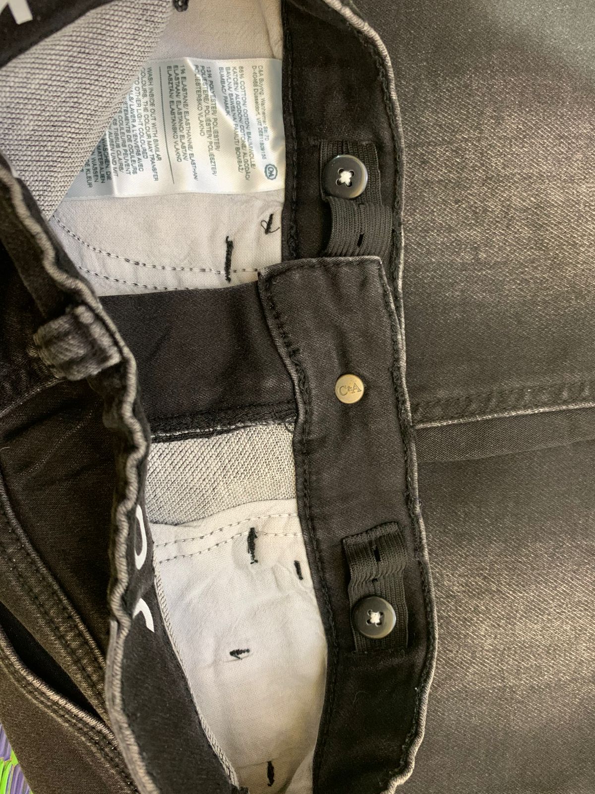 C&A Boys Washed Black "Jog Denim" Slim Fit Shorts - Size Estimated Age 9 Years AB1