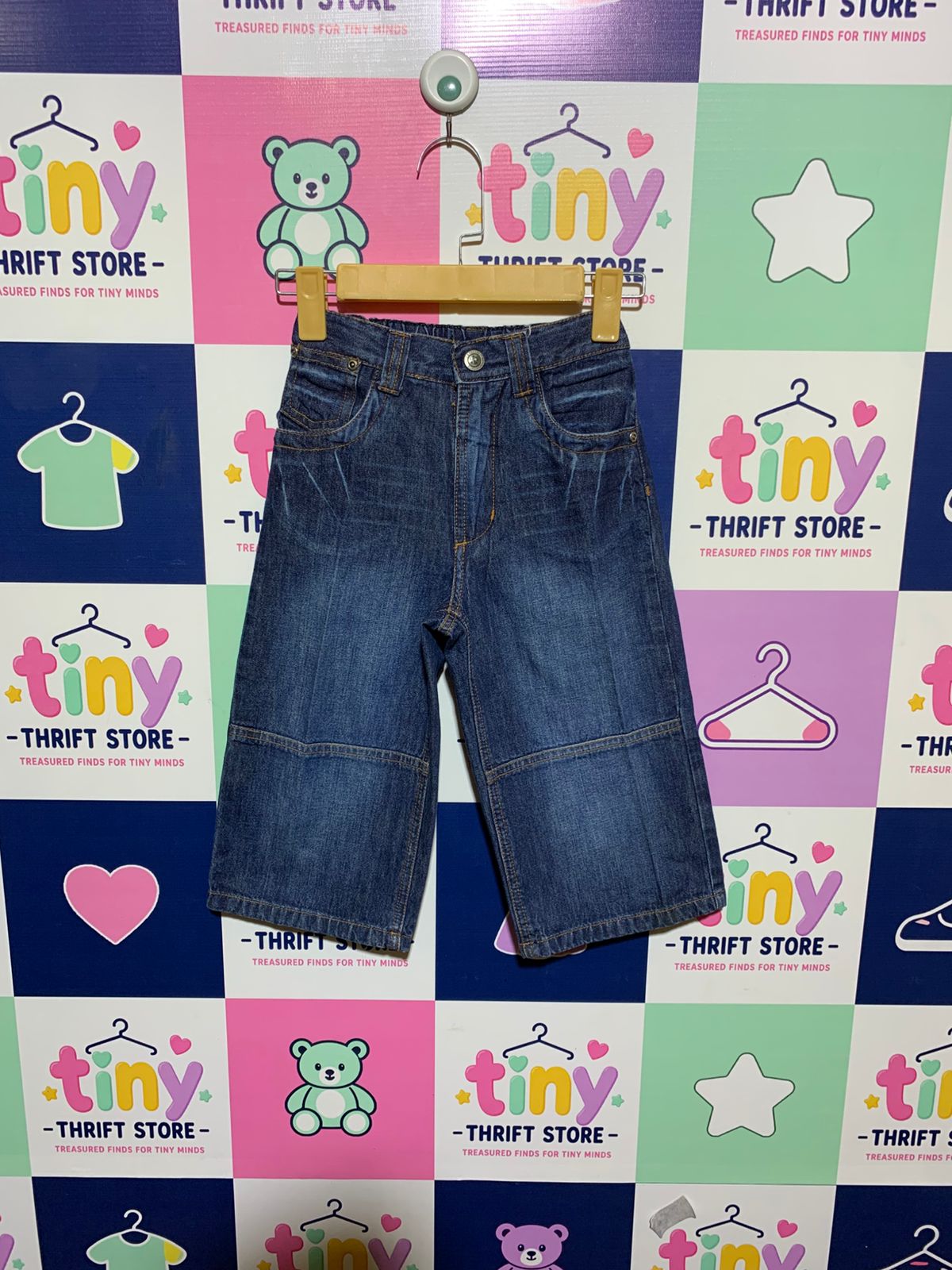 Kids and Friends Boys Mid-Wash Denim Straight Leg Capri Jeans - Size Estimated Age 9 Years AB1