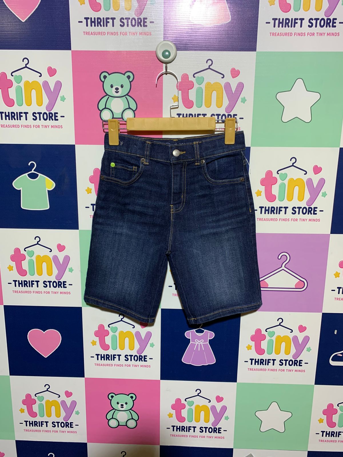 Wonder Nation Boys Dark Wash Straight Denim Shorts - Size Estimated Age 10 Years AB1