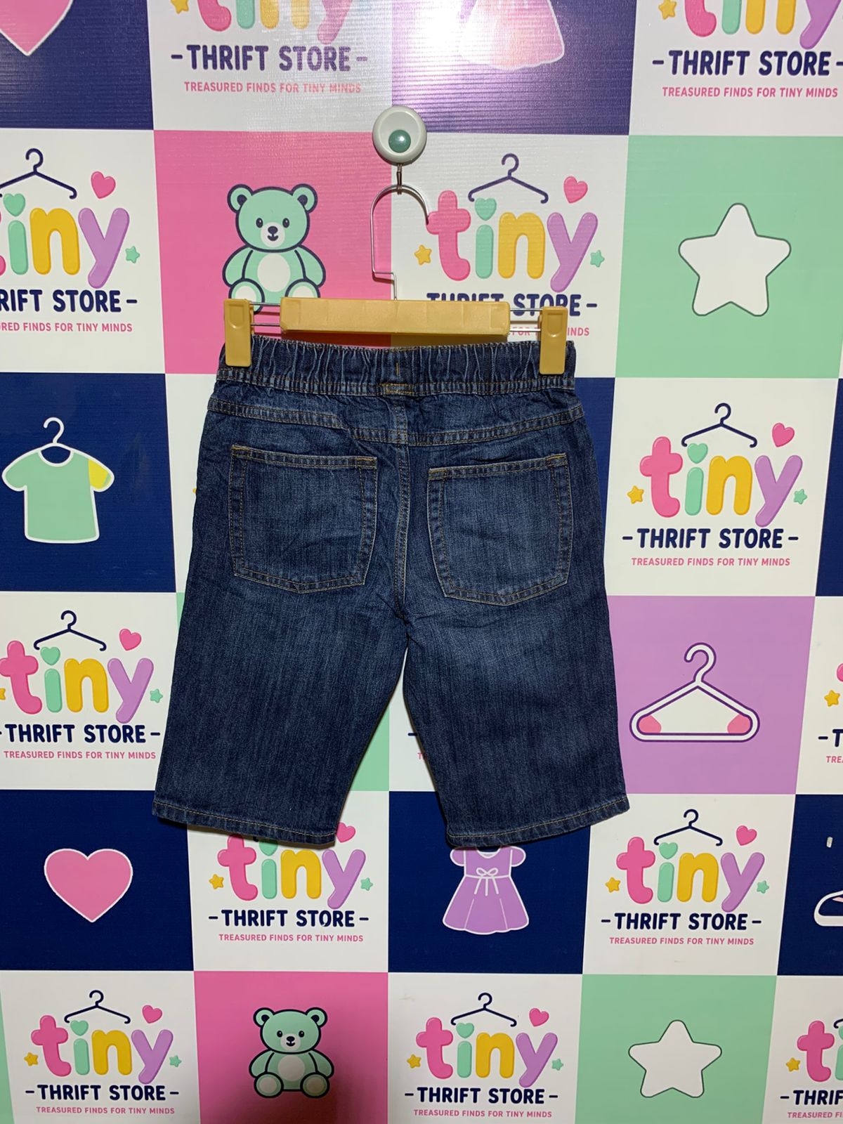 GAP Boys Mid-Wash "Gap For Good" Denim Pull-On Shorts - Size Estimated Age 8-9 Years AB1