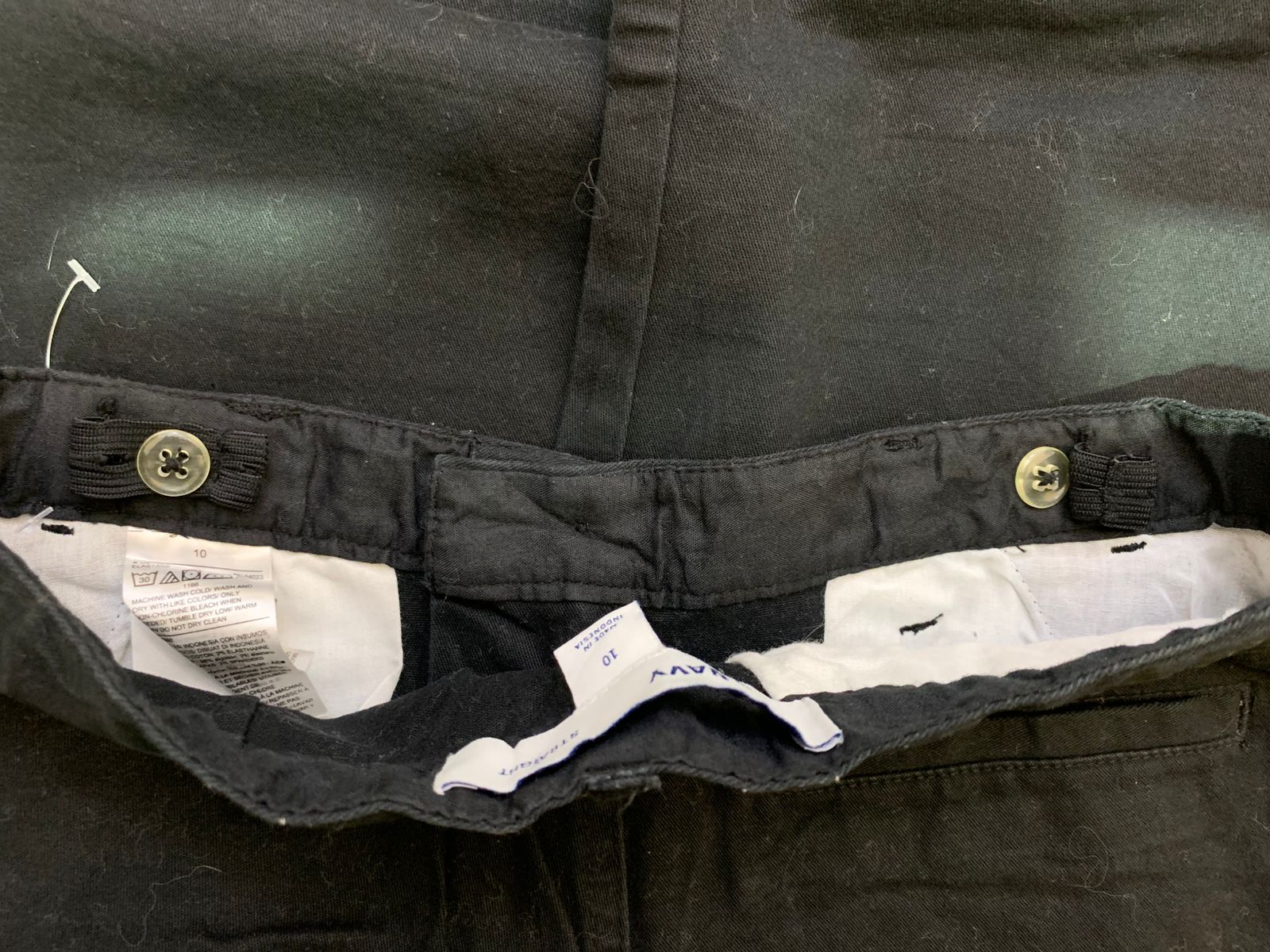 Old Navy Boys Black Straight Built-In Flex Chino Pants - Size Estimated Age 10 Years AB1