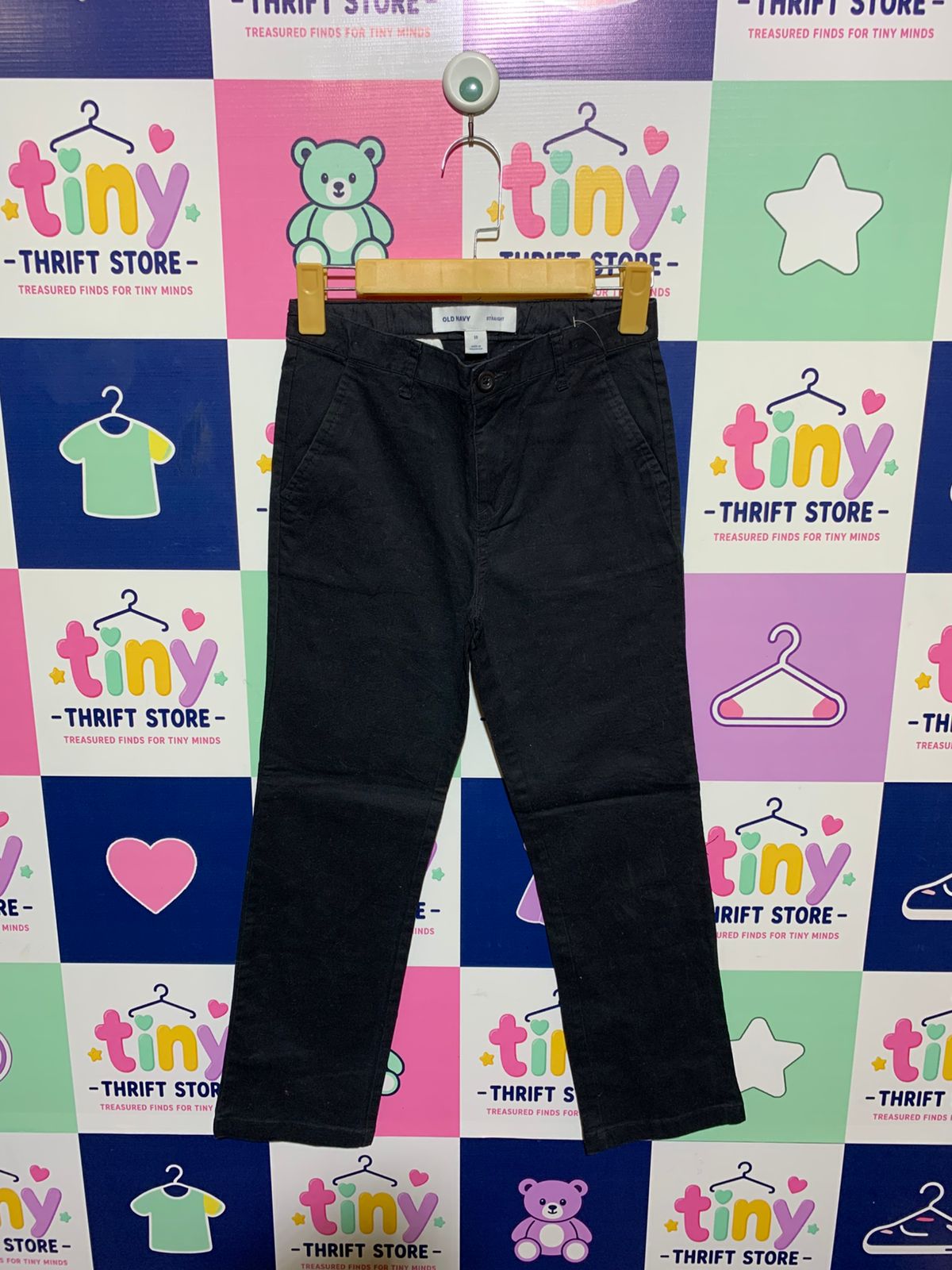Old Navy Boys Black Straight Built-In Flex Chino Pants - Size Estimated Age 10 Years AB1