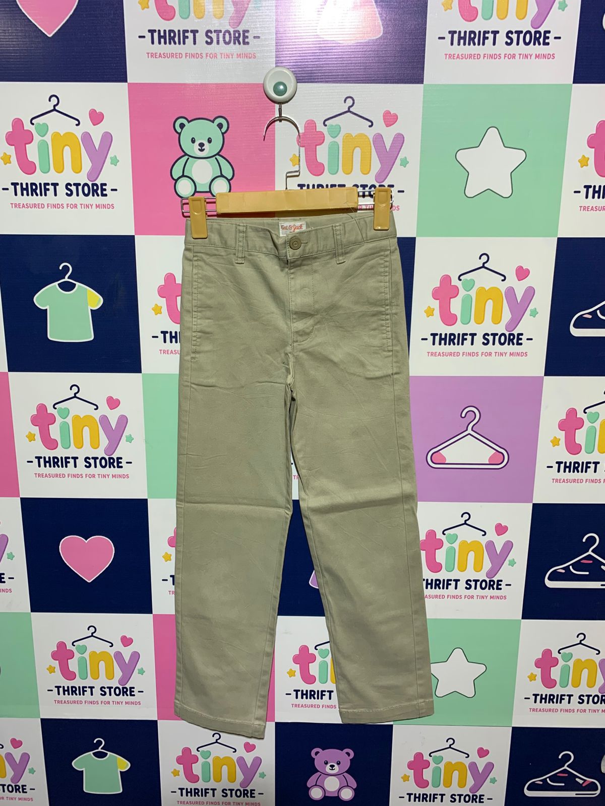 Cat & Jack Boys Khaki "Slim Straight" Chino Pants - Size Estimated Age 10 Years AB1