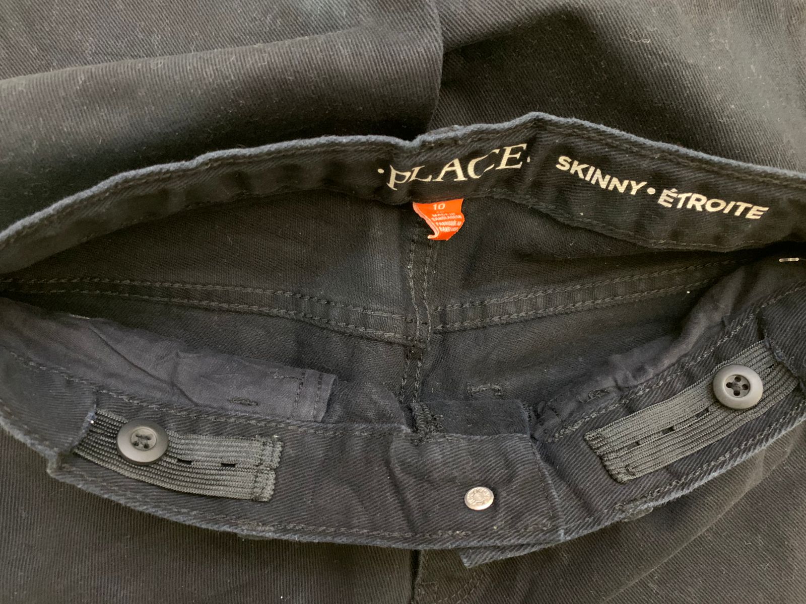 The Children's Place Boys Solid Black "Skinny" Chino Pants - Size Estimated Age 10 Years AB1