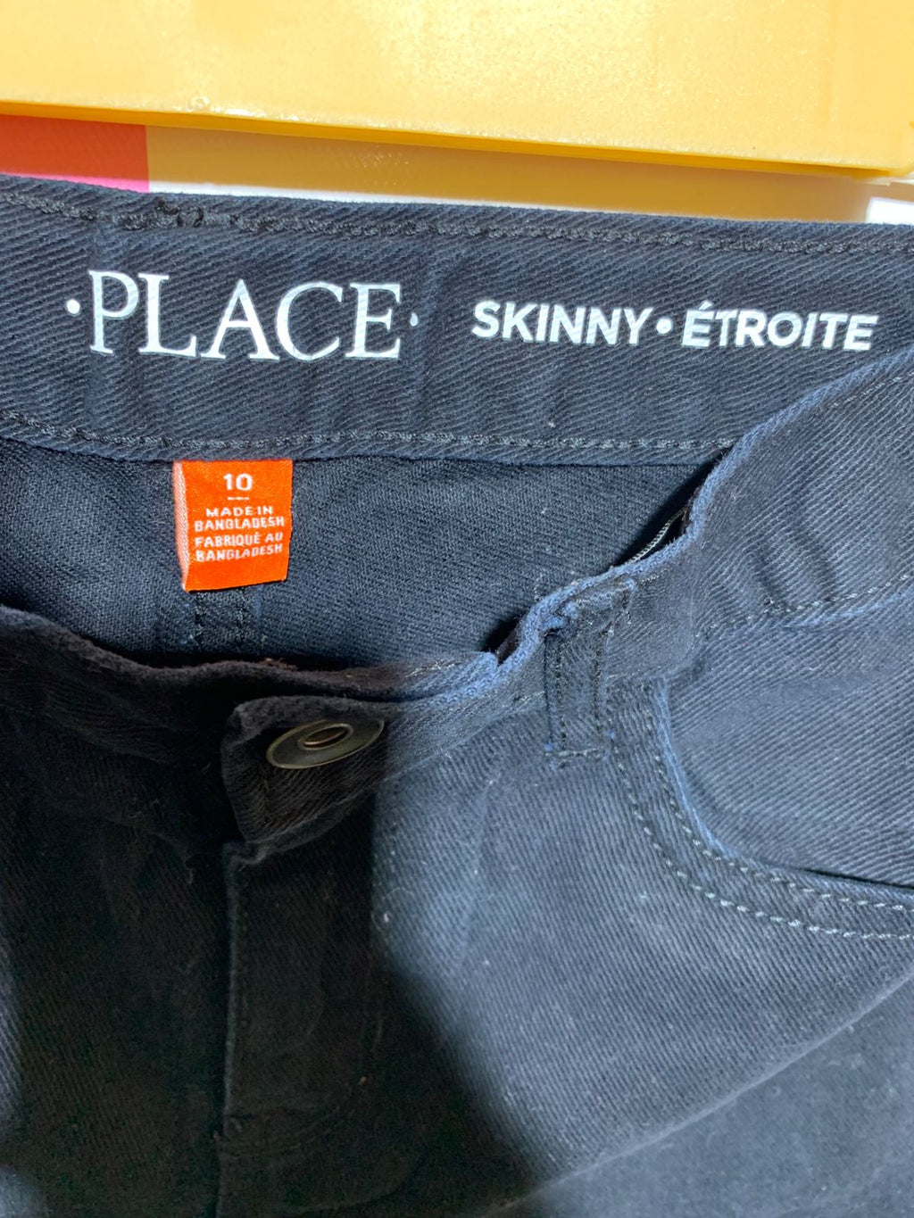 The Children's Place Boys Solid Black "Skinny" Chino Pants - Size Estimated Age 10 Years AB1