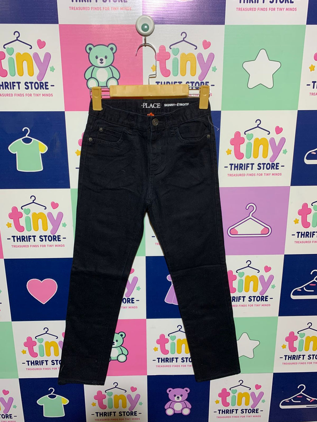 The Children's Place Boys Solid Black "Skinny" Chino Pants - Size Estimated Age 10 Years AB1
