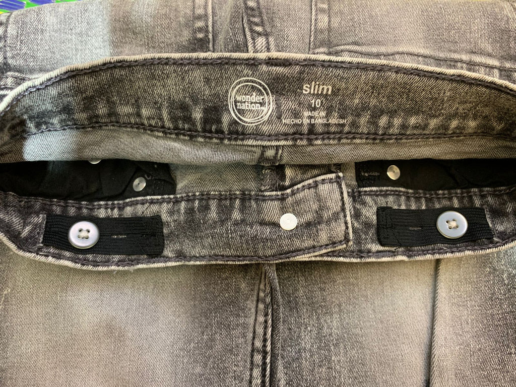 Wonder Nation Boys Grey Acid Wash "Slim" Distressed Denim Jeans - Size Estimated Age 10 Years AB1