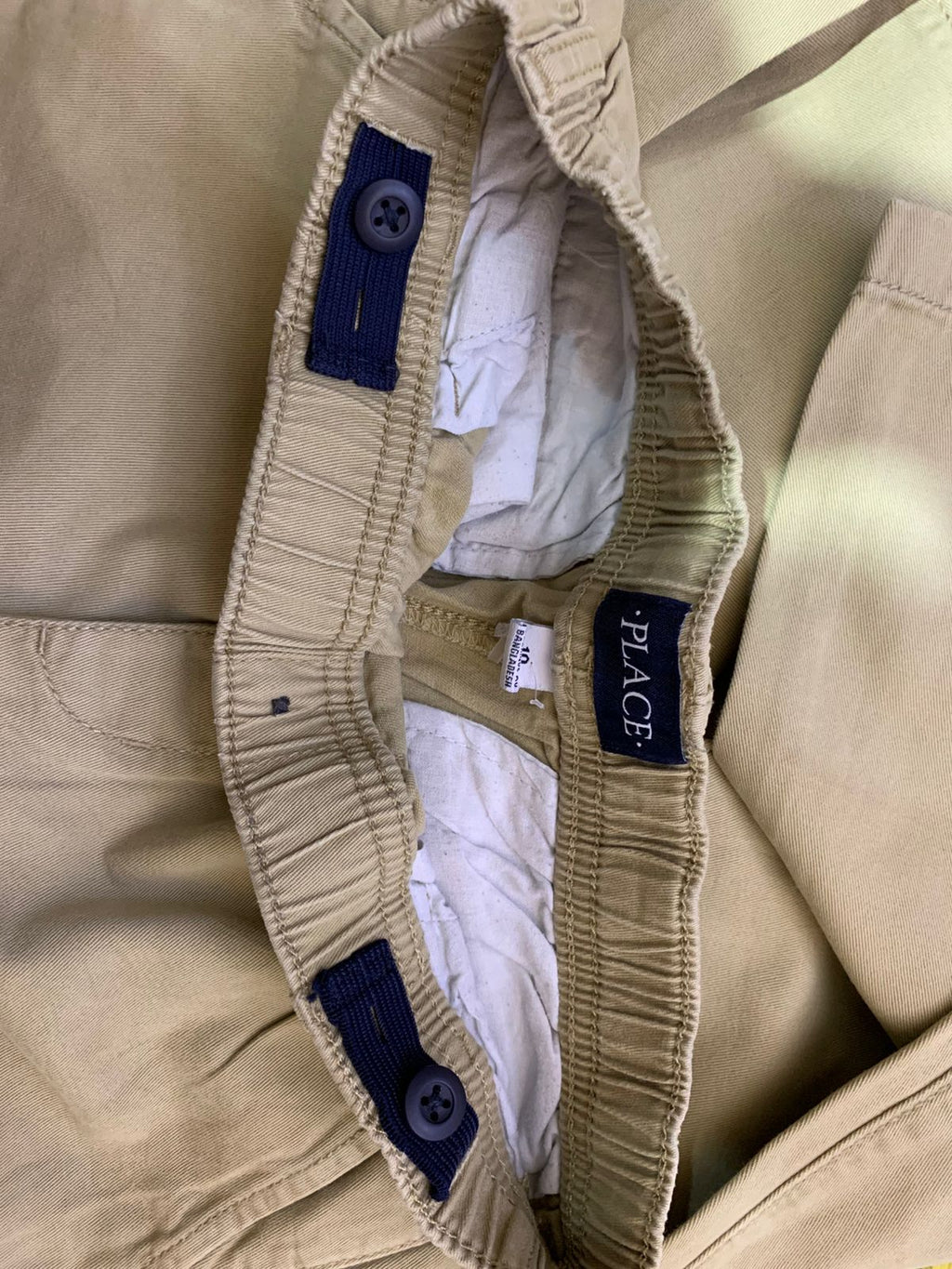 The Children's Place Boys Khaki Pull-On Straight Chino Pants - Size Estimated Age 10 Years AB1