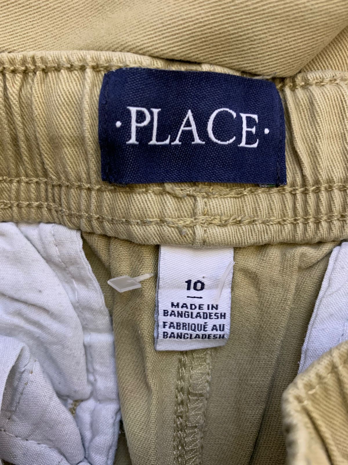 The Children's Place Boys Khaki Pull-On Straight Chino Pants - Size Estimated Age 10 Years AB1