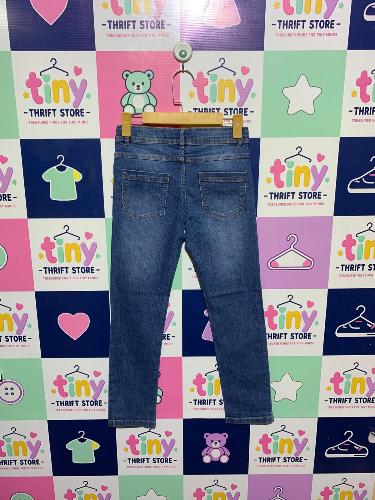Tissaia Boys Mid-Wash "Slim" Fit Denim Jeans - Size Estimated Age 10 Years AB1