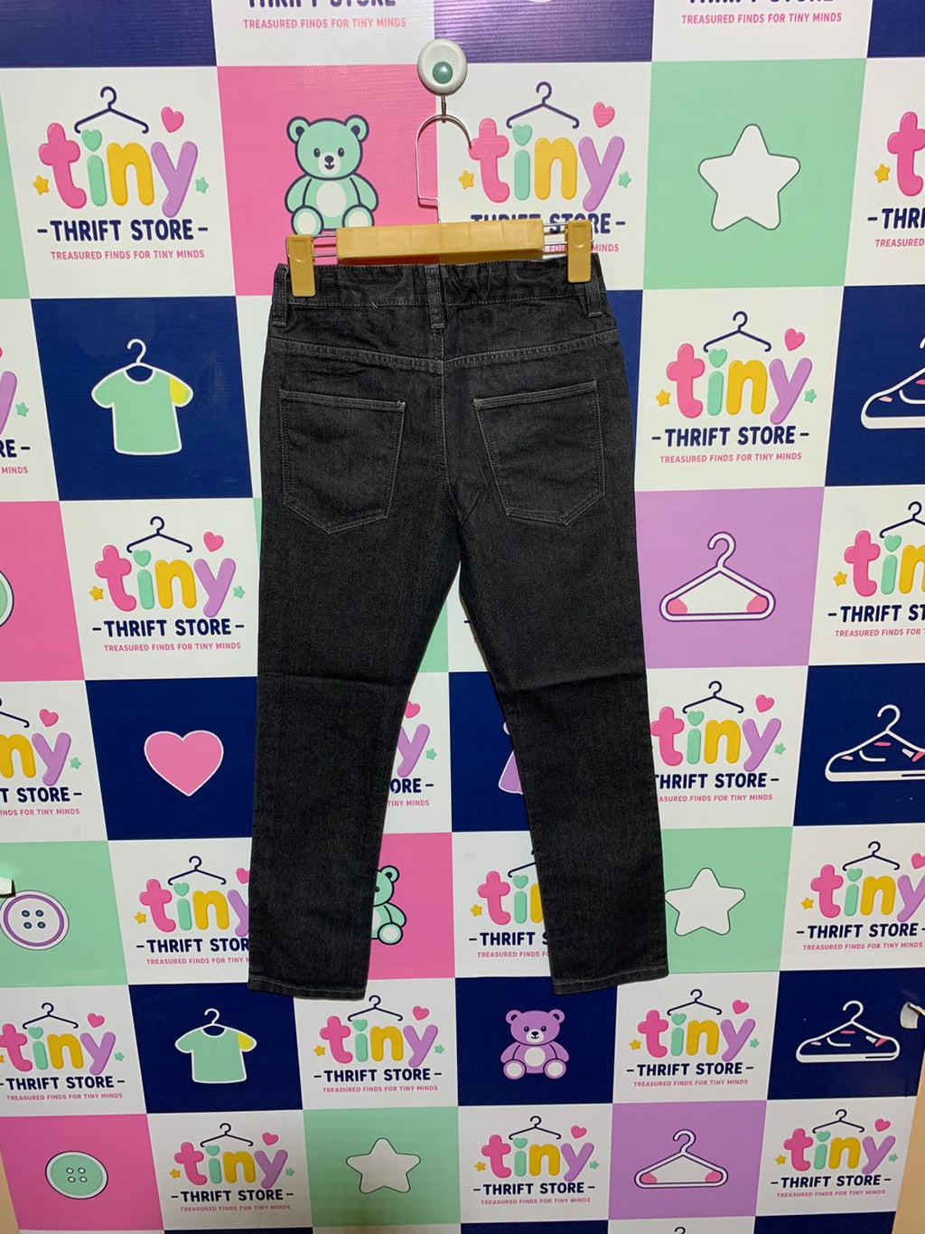 C&A Boys Dark Grey Washed Slim Fit Denim Jeans - Size Estimated Age 9-10 Years AB1