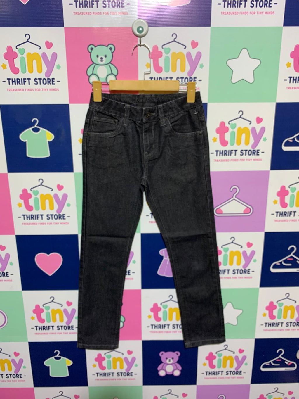 C&A Boys Dark Grey Washed Slim Fit Denim Jeans - Size Estimated Age 9-10 Years AB1